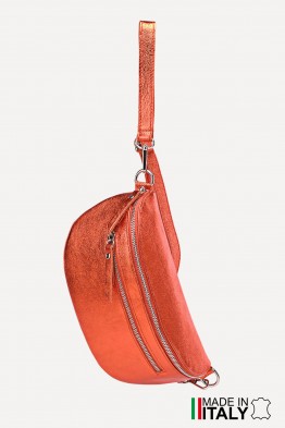 Sac banane bandoulière en cuir métallisé ZE-9004-MT