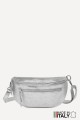 Metallic Leather fanny pack ZE-9004-MT : Colors:White silver