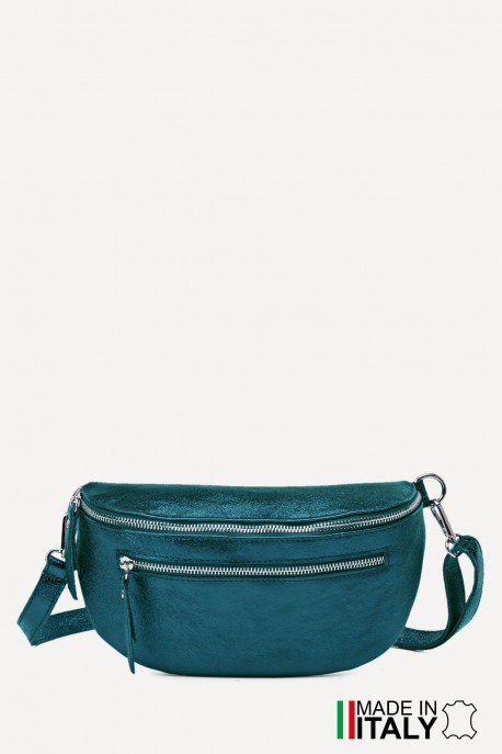 Metallic Leather fanny pack ZE-9004-MT : Colors:Duck Blue (L018/L-535)