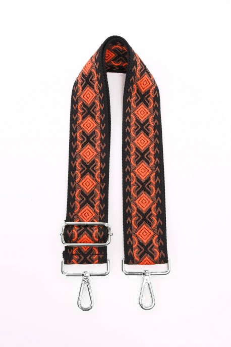 A40-RS-AG Adjustable patterned shoulder strap with silver carabiners