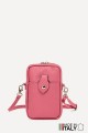 Grained Leather crossbody clutch bag phone size ZE-9013-G : colour:Corail