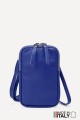 Grained Leather crossbody clutch bag phone size ZE-9018-G : colour:Sapphire