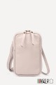 Sac pochette bandoulière en cuir grainé format téléphone ZE-9018-G