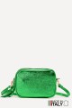 Metallic Grained Leather crossbody bag ZE-9019-MT : Colors:Emerald Green