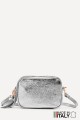 Metallic Grained Leather crossbody bag ZE-9019-MT : Colors:silvery