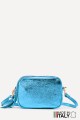 Metallic Grained Leather crossbody bag ZE-9019-MT : Colors:Ice Blue