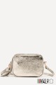 Metallic Grained Leather crossbody bag ZE-9019-MT : Colors:Champagne