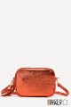 Metallic Grained Leather crossbody bag ZE-9019-MT : Colors:Orange