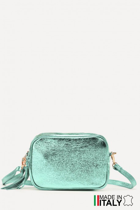 Sac bandoulière en cuir métallisé ZE-9019-MT : Couleur:Mint green (L-538)