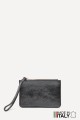 Metallic leather coin purse flat pouch ZE-8004 : Colors:Anthracite