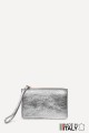 Metallic leather coin purse flat pouch ZE-8004 : Colors:silvery