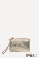 Metallic leather coin purse flat pouch ZE-8004 : Colors:Champagne