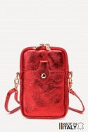 Metallic Leather crossbody clutch bag phone size ZE-9013-MT