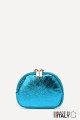 Metallic leather round brioche wallet M35 : Colors:Ice Blue