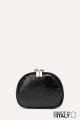 Metallic leather round brioche wallet M35 : Colors:Black