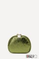 Metallic leather round brioche wallet M35 : Colors:Olive