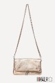 Folding shoulder bag in metallic leather ZE-9017-MT