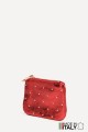 Porte-monnaie Pochette plate en cuir métallisé clouté ZE-8003