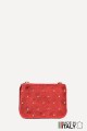Flat pocket purse in studded metallic leather ZE-8003