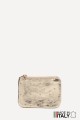Flat pocket purse in studded metallic leather ZE-8003