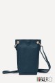 Grained Leather crossbody clutch bag ZE-9014-G : colour:Teal