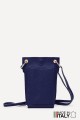 Grained Leather crossbody clutch bag ZE-9014-G : colour:Navy