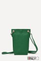 Grained Leather crossbody clutch bag ZE-9014-G : colour:Vert foncé
