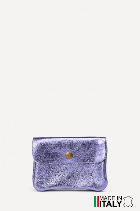 Metallic leather coin purse ZE-8001 : Colors:UV Steel (L027)