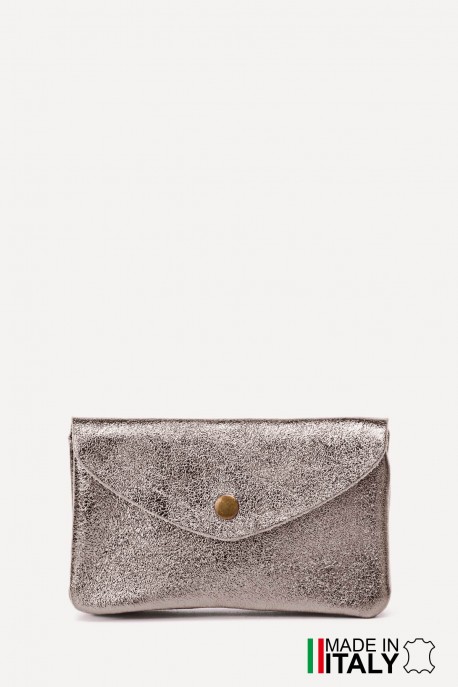 Porte-monnaie Pochette cuir métallisé ZE-8002 : Couleur:Or Ancien (L-523/L005)