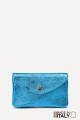 Porte-monnaie Pochette cuir métallisé ZE-8002 : Couleur:Bleu Glacier