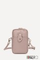 Grained Leather crossbody clutch bag phone size ZE-9013-G : colour:Beige