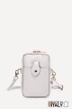 Sac pochette bandoulière en cuir grainé format téléphone ZE-9013-G