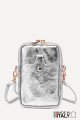 Metallic Leather crossbody clutch bag phone size ZE-9013-MT
