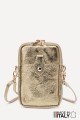 Metallic Leather crossbody clutch bag phone size ZE-9013-MT
