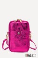 Metallic Leather crossbody clutch bag phone size ZE-9013-MT