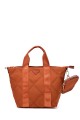 Synthetic quilted textile handbag 188-14 : colour:Orange