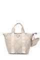 Synthetic quilted textile handbag 188-14 : colour:Beige