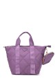 Synthetic quilted textile handbag 188-14 : colour:Lilac