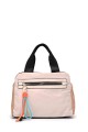 Multicolor synthetic textile handbag 188-79 : colour:Beige