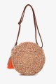 CL13068 Round raffia shoulder bag : colour:Orange