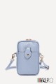 Grained Leather crossbody clutch bag phone size ZE-9013-G : colour:Pale-blue