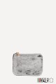 Flat pocket purse in studded metallic leather ZE-8003 : Colors:silvery