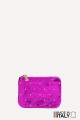 Flat pocket purse in studded metallic leather ZE-8003 : Colors:Magenta
