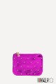 Porte-monnaie Pochette plate en cuir métallisé clouté ZE-8003