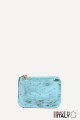 Porte-monnaie Pochette plate en cuir métallisé clouté ZE-8003