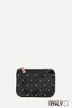 Flat pocket purse in studded metallic leather ZE-8003 : Colors:Black