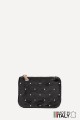 Porte-monnaie Pochette plate en cuir métallisé clouté ZE-8003