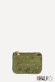 Porte-monnaie Pochette plate en cuir métallisé clouté ZE-8003