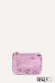 Porte-monnaie Pochette plate en cuir métallisé clouté ZE-8003