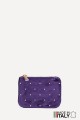 Flat pocket purse in studded metallic leather ZE-8003 : Colors:Purple